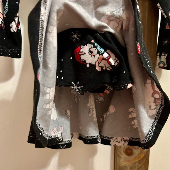 Black Dress with Llama and Gift Print - Picture 4 of 4